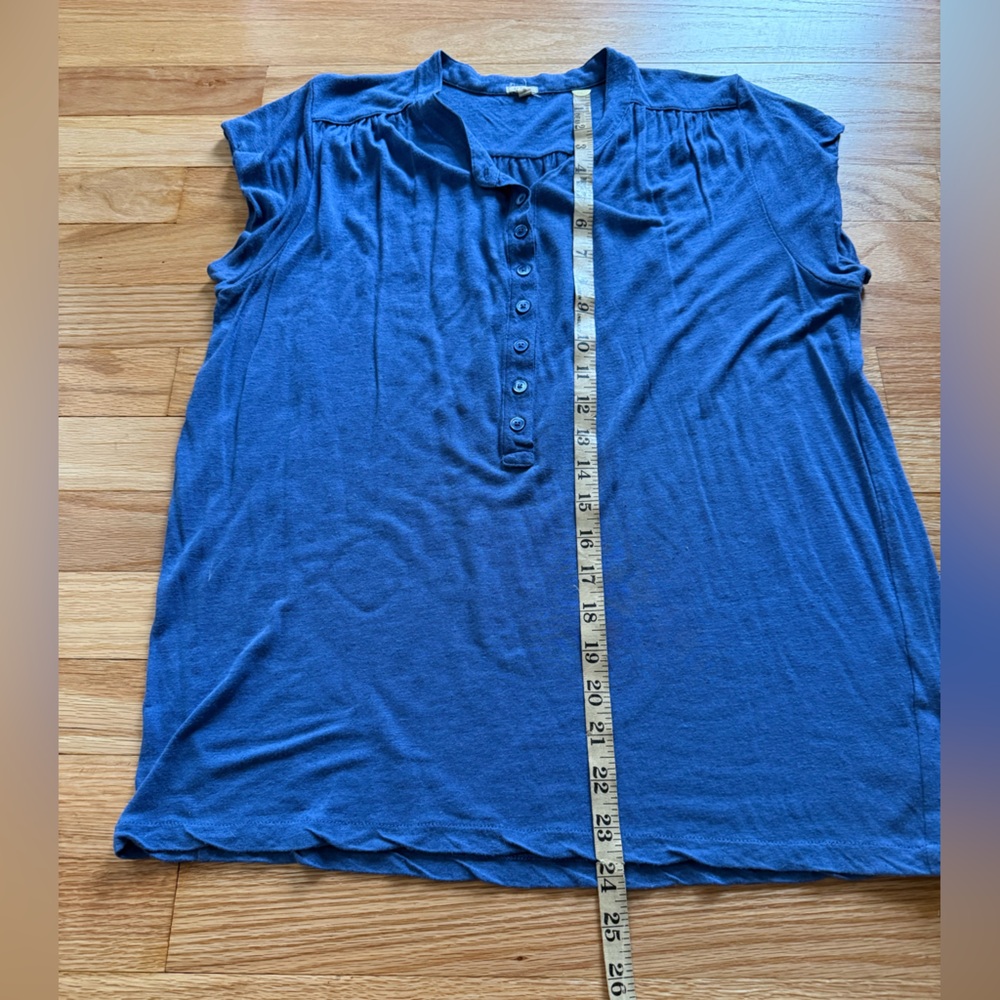 J. Crew Blue Button Henley Top Pair XS/S - Picture 3 of 8